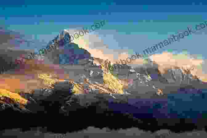 A Panoramic View Of The Majestic Snow Capped Mountains, Stretching Endlessly Towards The Horizon. The Peaks Rise High Into The Sky, Their Slopes Covered In A Thick Blanket Of Pristine Snow. The Sky Above Is Clear, A Brilliant Blue Canvas Adorned With Wispy Clouds. In The Foreground, A Small Group Of Travelers Traverse The Rugged Terrain, Their Figures Dwarfed By The Towering Mountains. Beyond The Great Snow Mountains: Stories