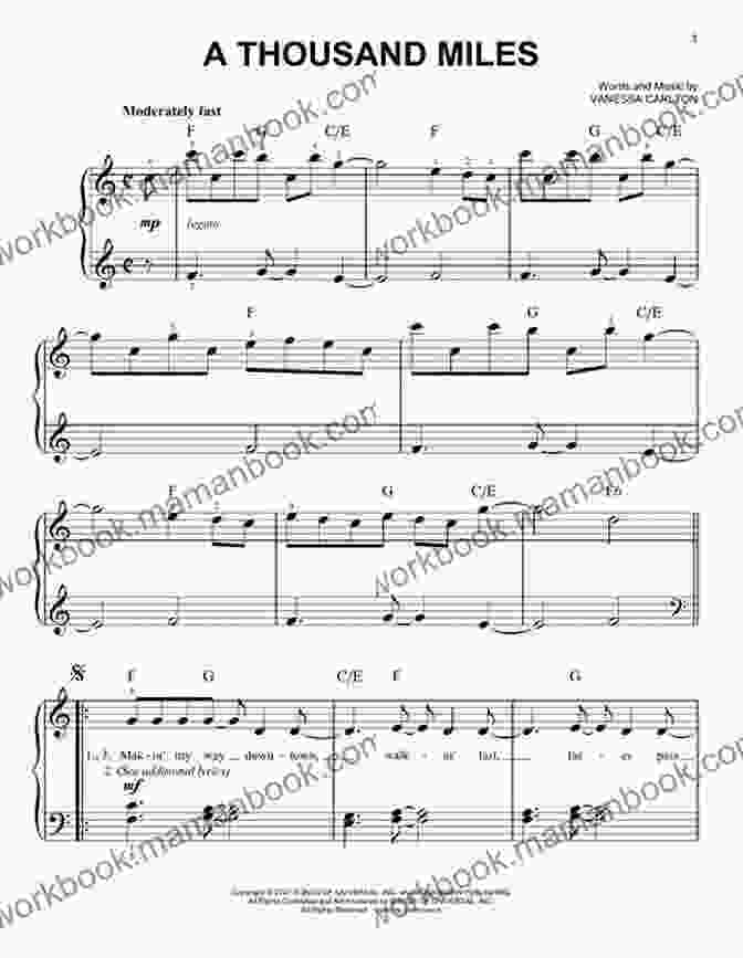 Sheet Music Cover Of Vanessa Carlton's 'A Thousand Miles' A Thousand Miles (Sheet Music)